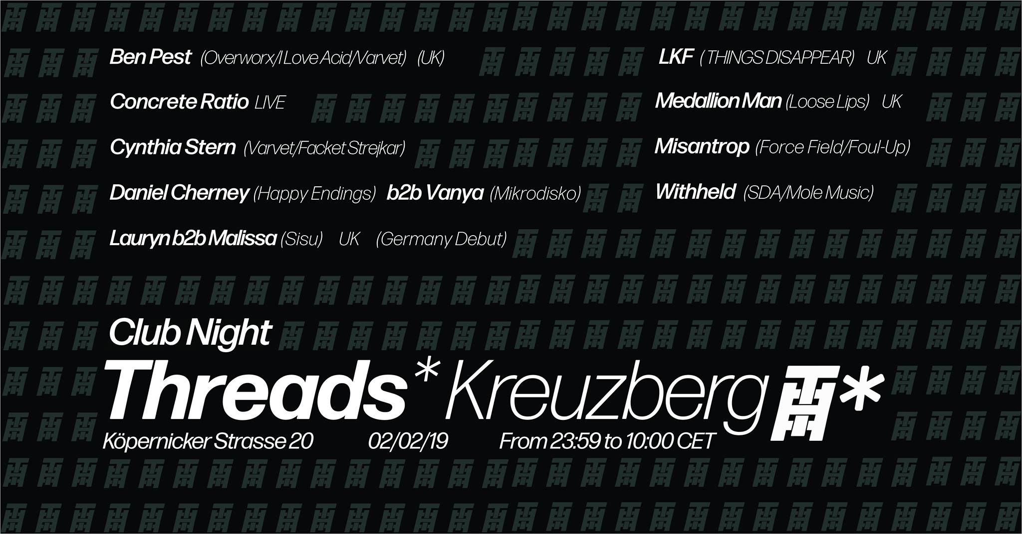 Threads*Kreuzberg Pop Up – Club Night (02/02/19)